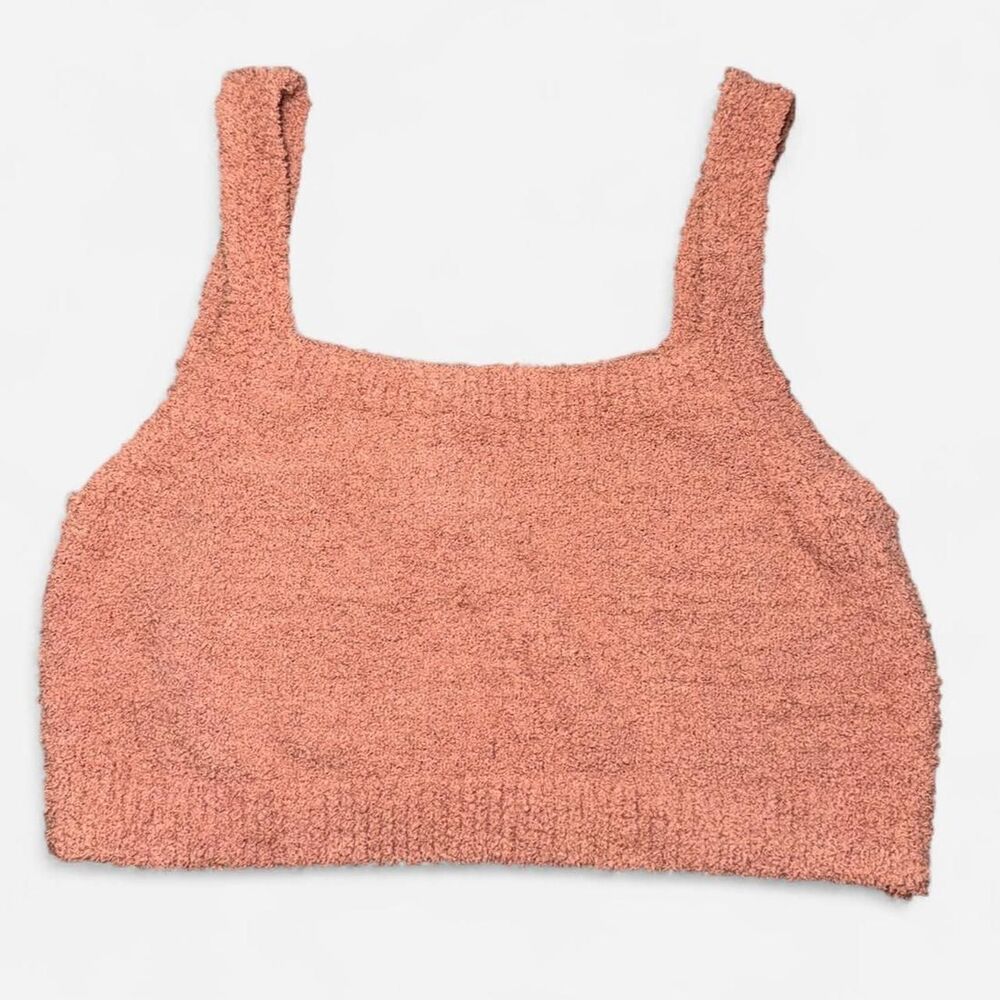 Uniqlo Pink Fuzzy Lounge Cropped Tank